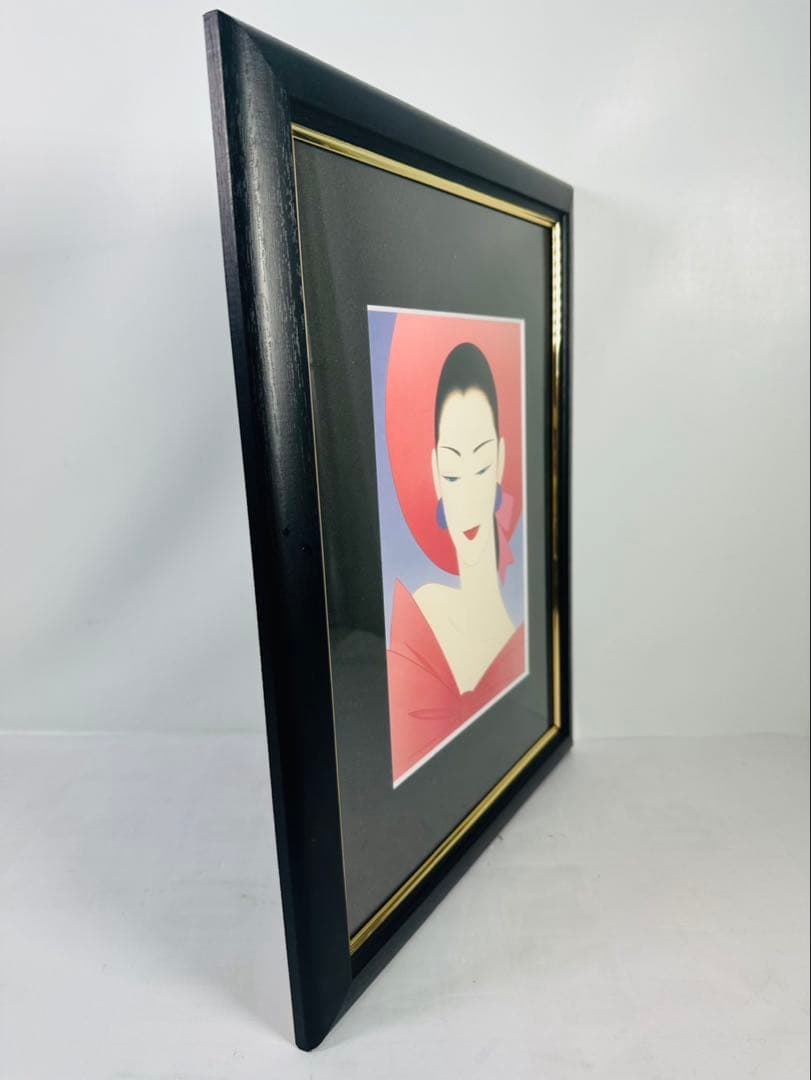 希少品】鶴田一郎 美人画 絵画 日本女性 額入り 年代物 保管品 骨董