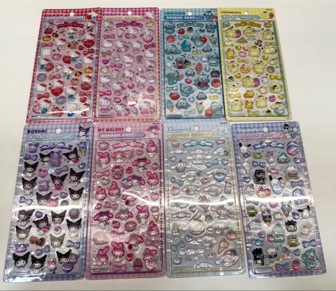 ラスト【正規品】サンリオ　ボンボンドロップシール　大　8種セット 楽天市場】サンリオキャラクターズ ボンボンドロップシール 8柄 [M便 1