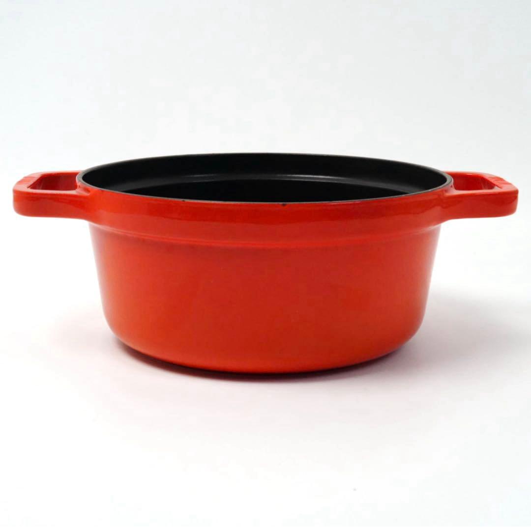 ストウブ staub ピコココット ラウンド 22cm オレンジ ビンテージ