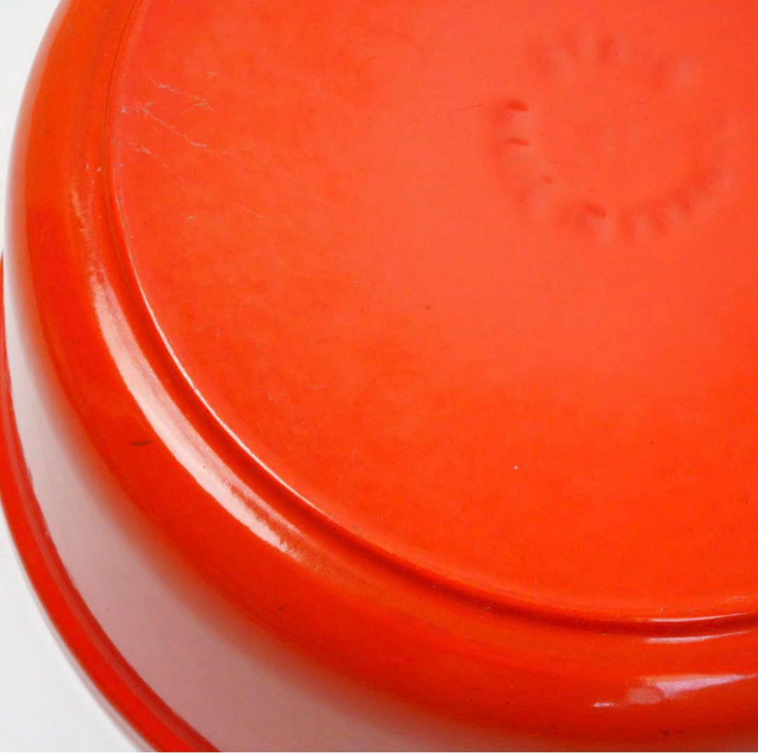 ストウブ staub ピコココット ラウンド 22cm オレンジ ビンテージ
