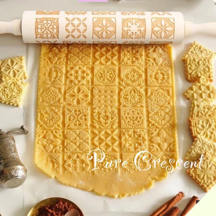 エンボスローラー スクエア クッキー 綿棒 料理 ハンドメイド 製菓