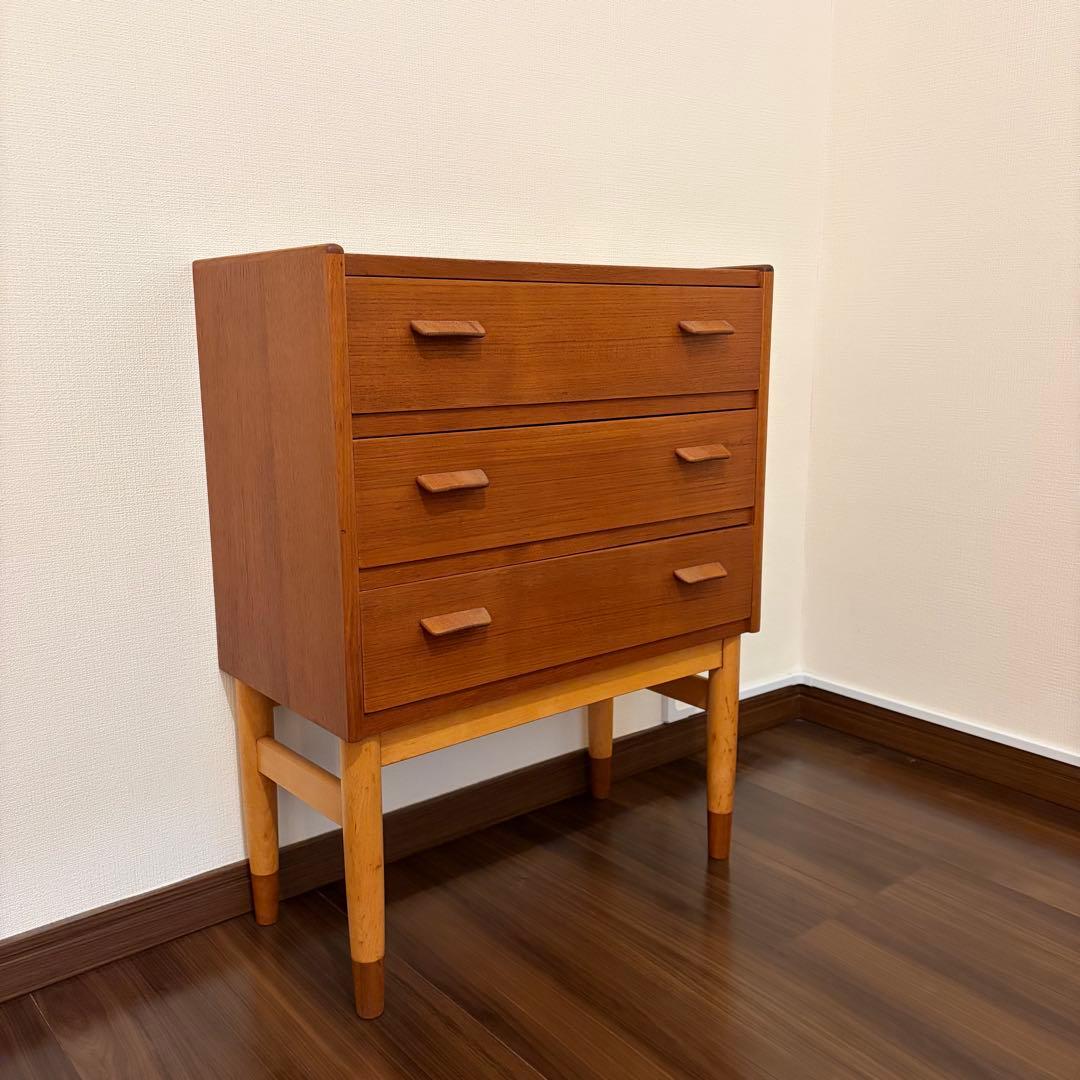Carl Aage Skov - chest チェスト 北欧ヴィンテージ Carl Aage Skov 3段チェスト チークオーク | 北欧家具 haluta (ハルタ)