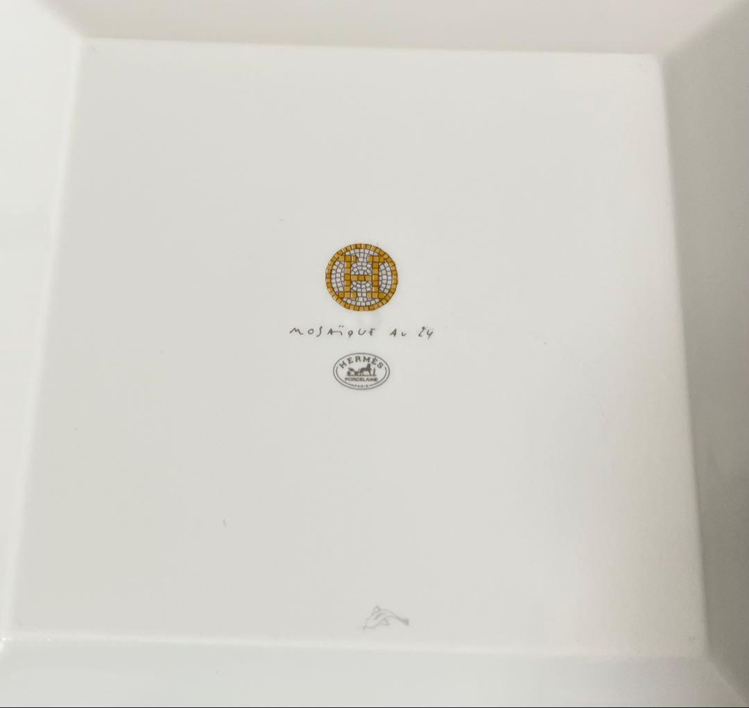 カレ No3 トレー HERMES エルメス プレート 皿 モザイク ゴールド