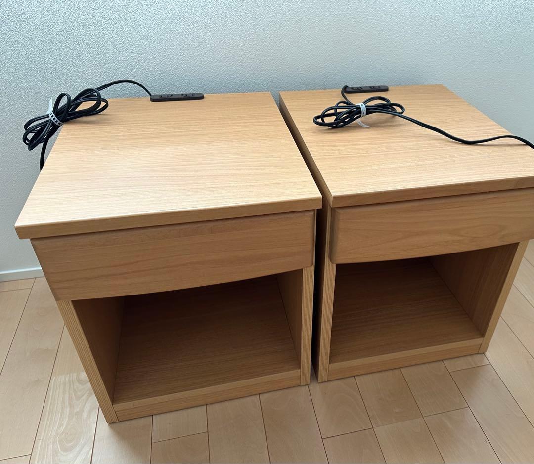 ⭐︎美品⭐︎ナチュラルウッド サイドテーブル 2個セット　日本製 ワケありな逸品/1点のみ】ナチュラルウッドミニテーブル サイド