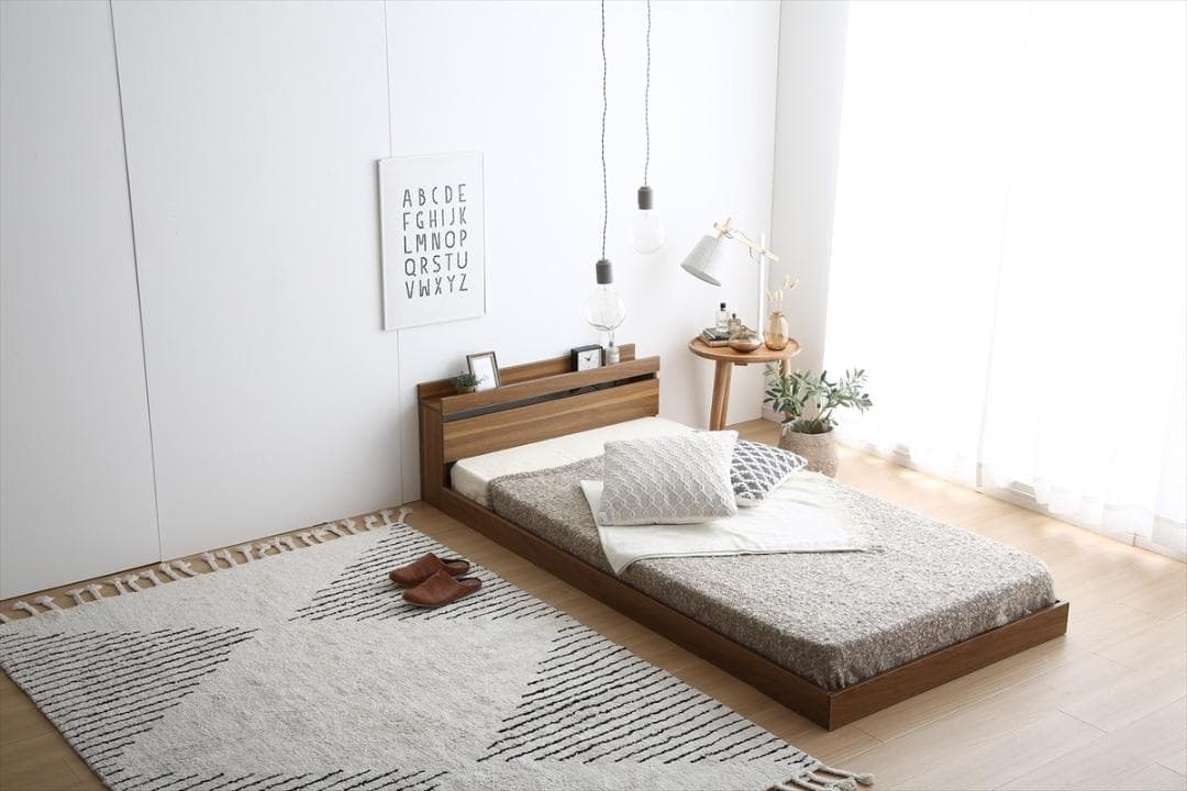《新品・送料無料》【シングル】Coroa フロアベッド（マットレス付き）