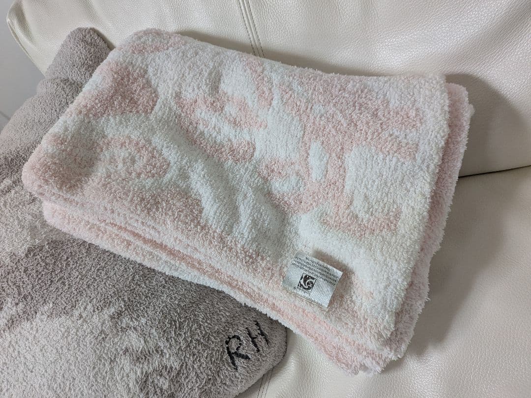 【美品】カシウェア★ブランケット★ピンク✕ホワイト HALF BLANKET / DAMASK(85×110cm pink/white): BLANKET | kashwere