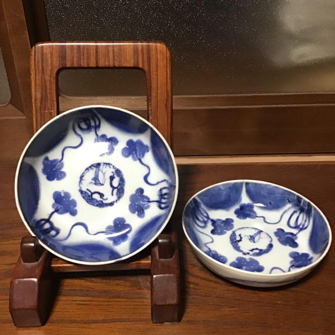 古伊万里染付花の図小鉢2客 江戸時代 - メルカリ
