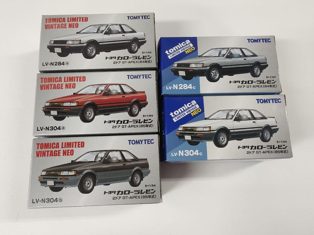 トミカリミテッドヴィンテージネオ AE86 カローラレビン 5台セット トヨタ・カローラレビンの2ドアがトミカリミテッドヴィンテージ ネオに