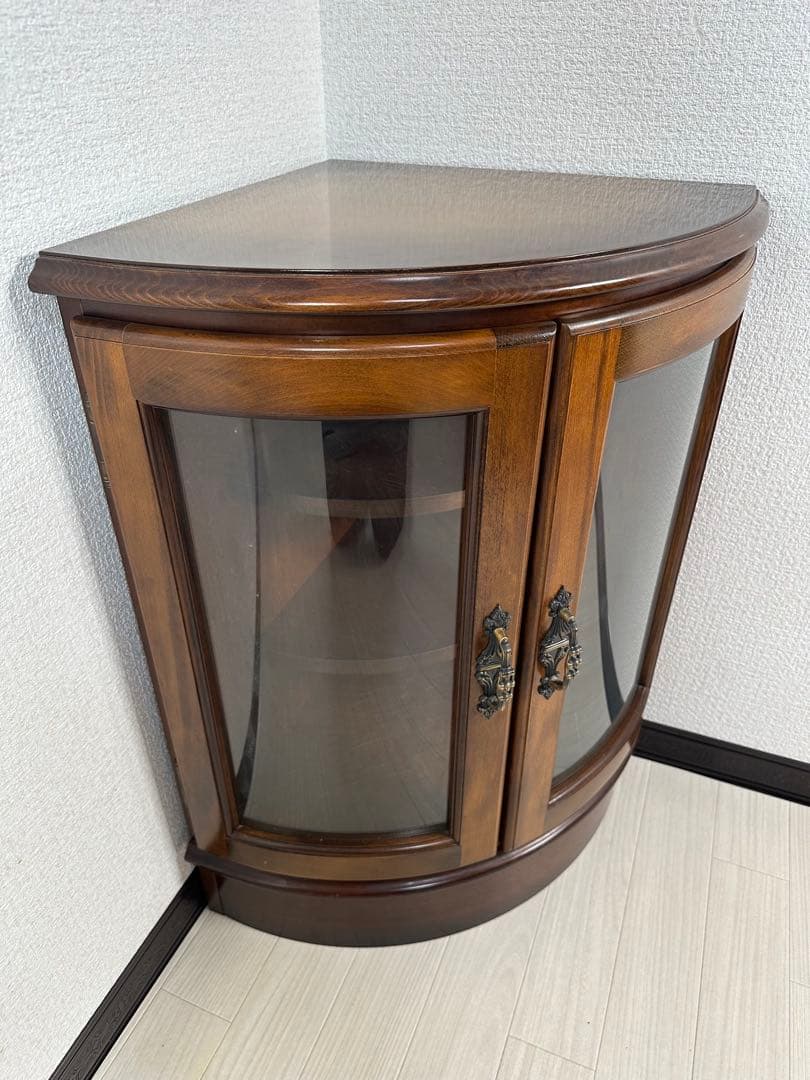 （1/3）カリモク コロニアル コーナー キャビネット 飾り棚 4-1※ 中古品 】カリモク karimoku コロニアル アンティーク クラシカル
