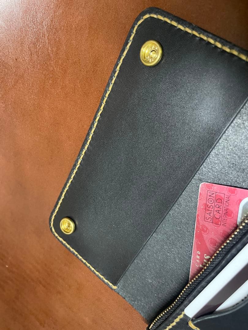 ハンドメイド トラッカーウォレット 真鍮 ブラス YKK エクセラ 長財布
