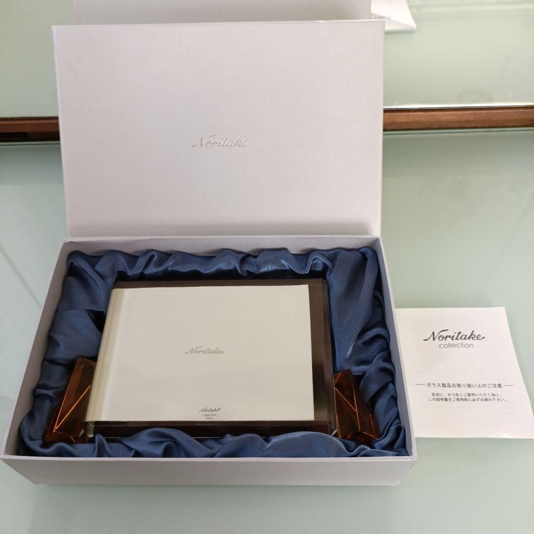 新品2点セット】ノリタケ☆美しいガラス製置時計＆写真立て☆フォト