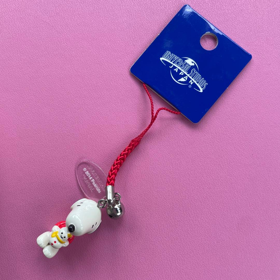 希少　スヌーピー 雪だるま　ユニバ　ストラップ　平成　レトロ SNOOPY - ユニバ USJ スヌーピー 雪だるま マスコットボールチェーン