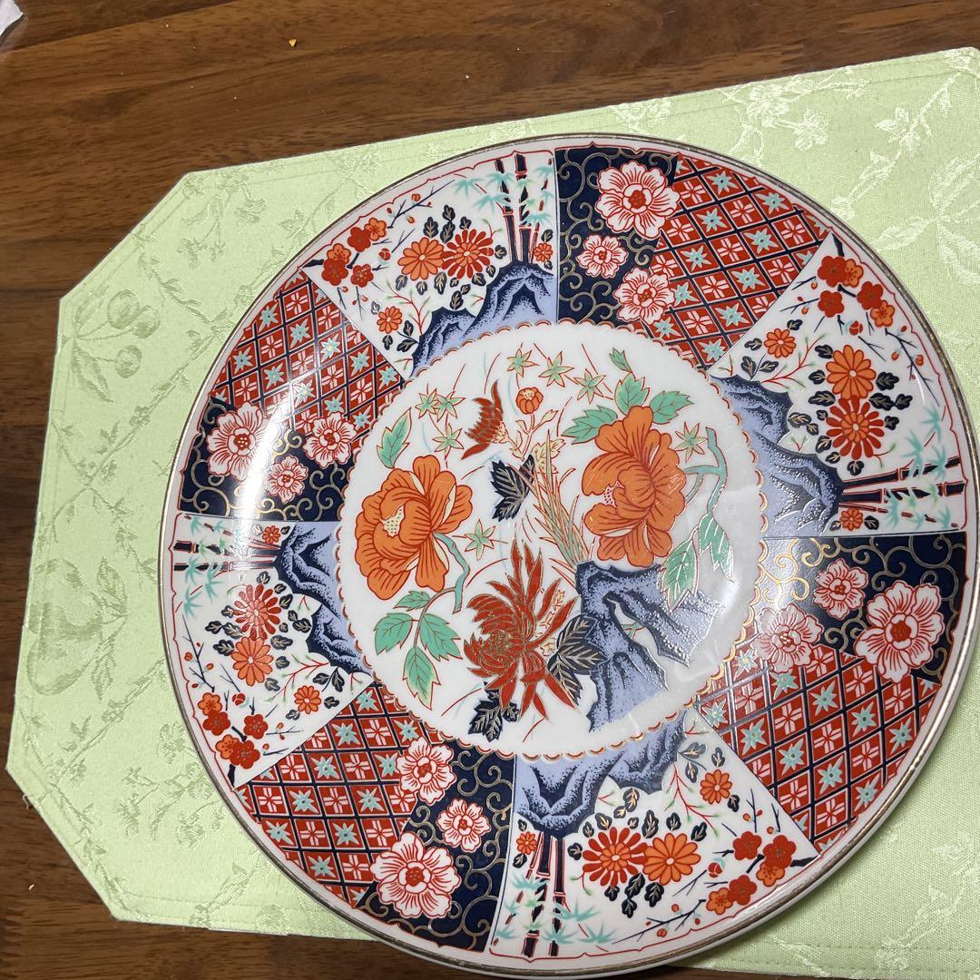 有田焼 水山 染錦 赤絵 飾り皿 古伊万里 大皿 - メルカリ