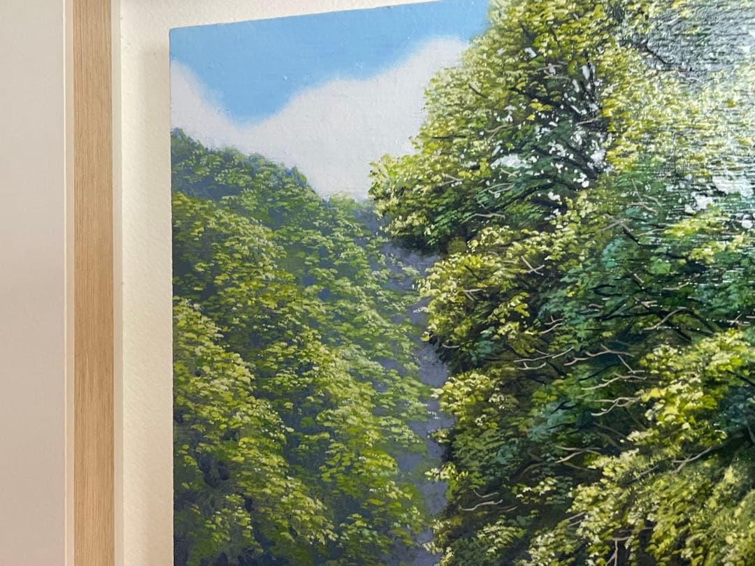 舘山浩丈 五月雨の後 油彩 F3 ・3号 写実 リアリズム 細密画 風景画