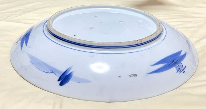 有田焼 山徳窯 染付山水絵 超大皿 飾り皿 直径約45.8センチ 古美術品