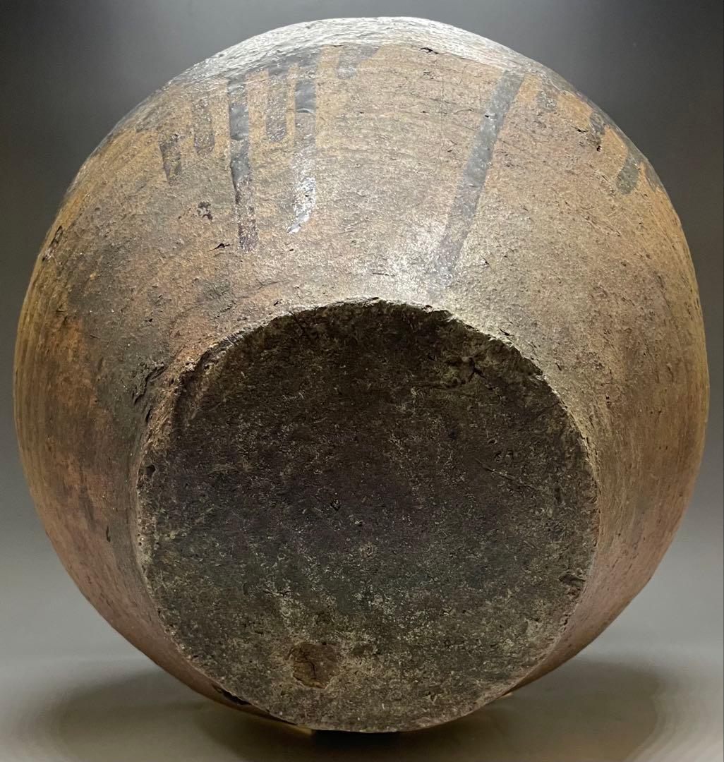 大壺 37cm 古信楽焼 三耳壺 江戸時代 T.c543