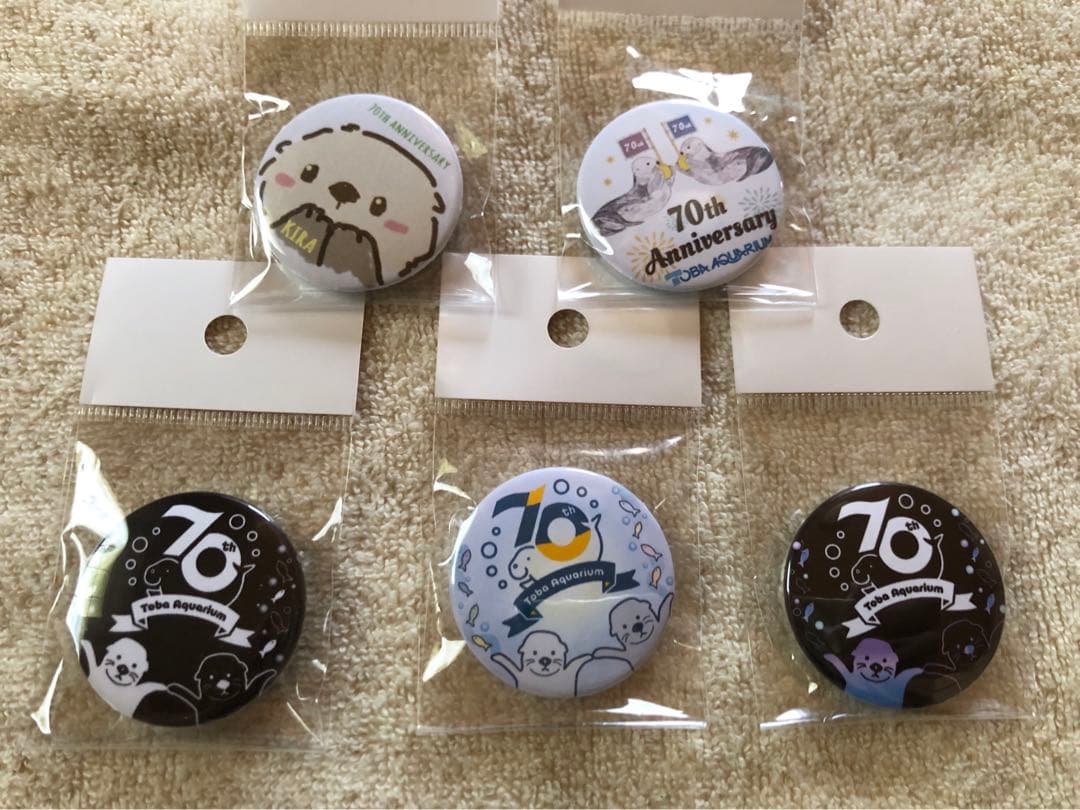 鳥羽水族館 70周年記念 缶バッジ ラッコ キラちゃん メイちゃん 5点
