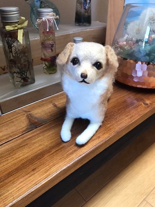 羊毛フェルト　チワックス 羊毛フェルト:愛犬ちゃんそっくり人形バッグチャーム(チワックス) 羊毛