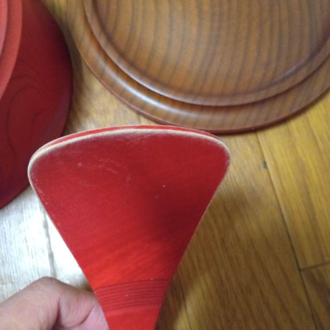 卯之松堂 木製 赤 朱色おひつ しゃもじセット 直径約20cm