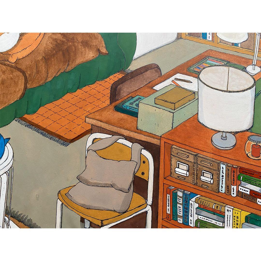 《送料無料》原画「くつろぐ3匹」猫イラスト 水彩画