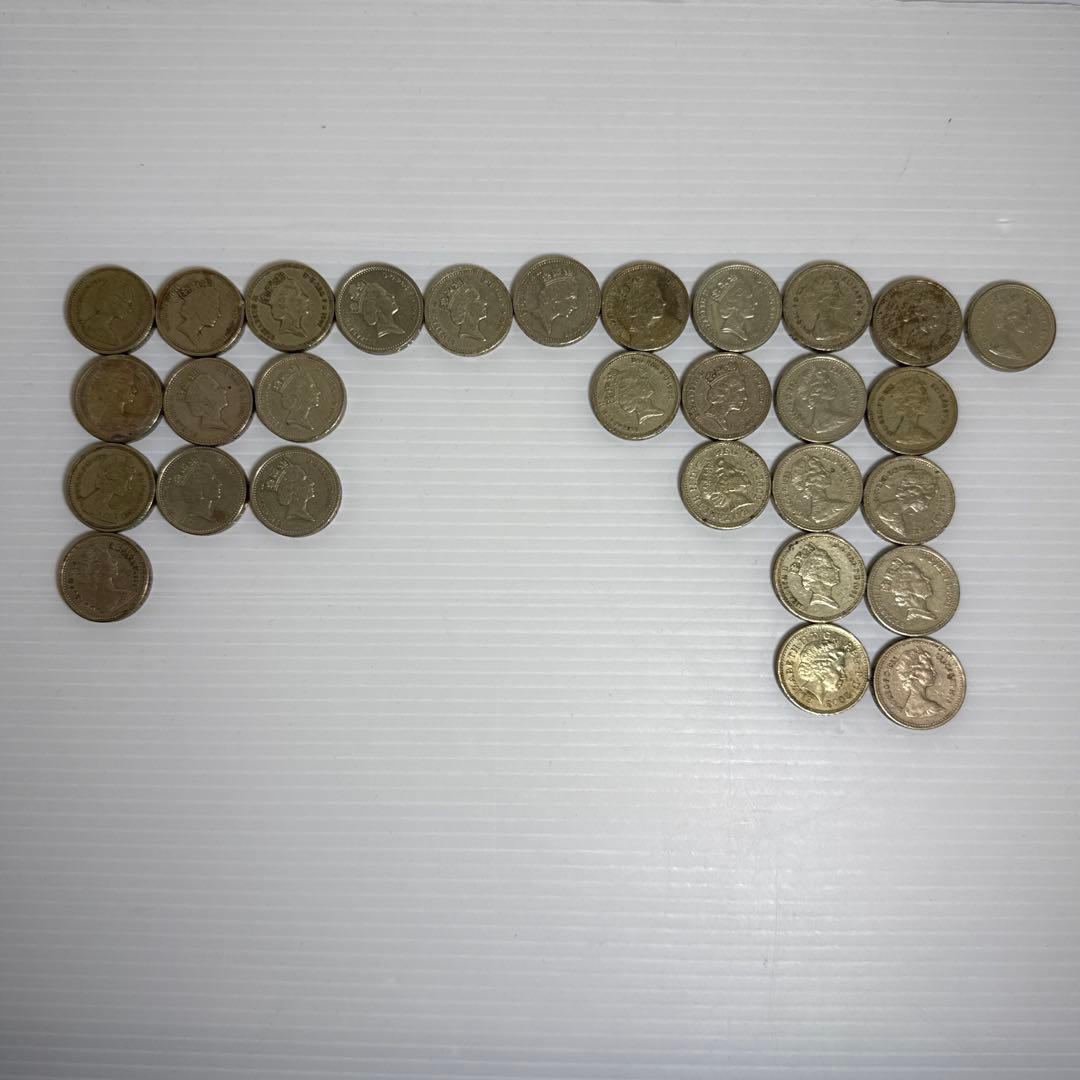 レア！旧1ポンド イギリス 赤いライオン ドラゴン 等 硬貨 9種29点セット