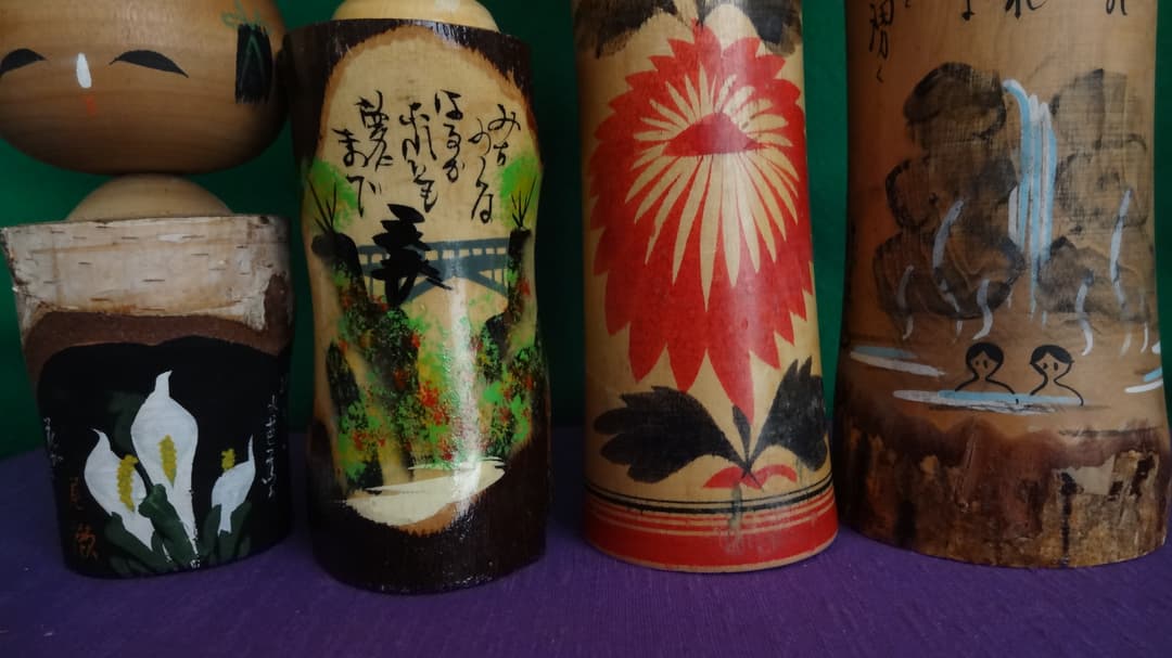 こけし 宮城県（ 作並・仙台・鳴子 ）群馬県（ 尾瀬 ）作者印有 日本