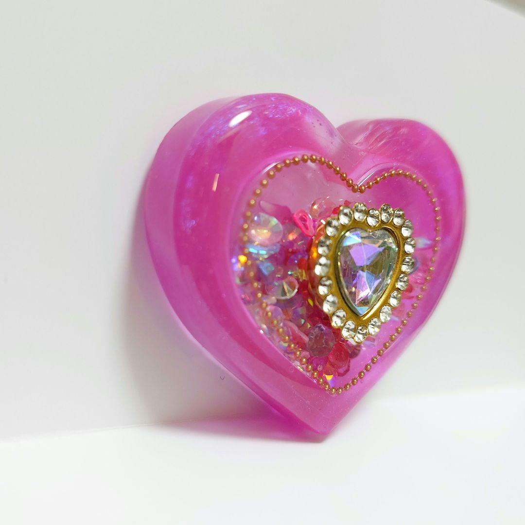 ✩.*№024 ピンクハート ハンドメイド レジン ヘアゴム ブローチ - メルカリ