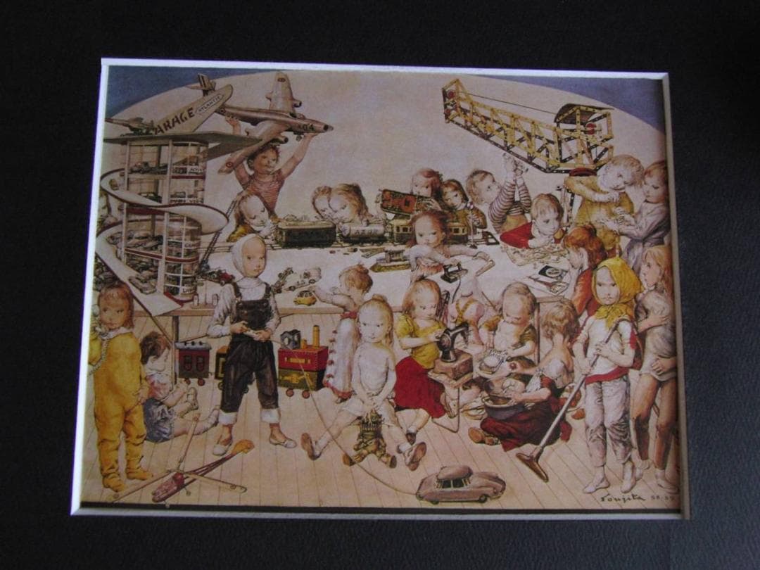 藤田嗣治、「Age Mecanique」、希少画集の額装画、人気作品 藤田嗣治、寝室の裸婦キキ、超希少画集画、新品額装付 - メルカリ
