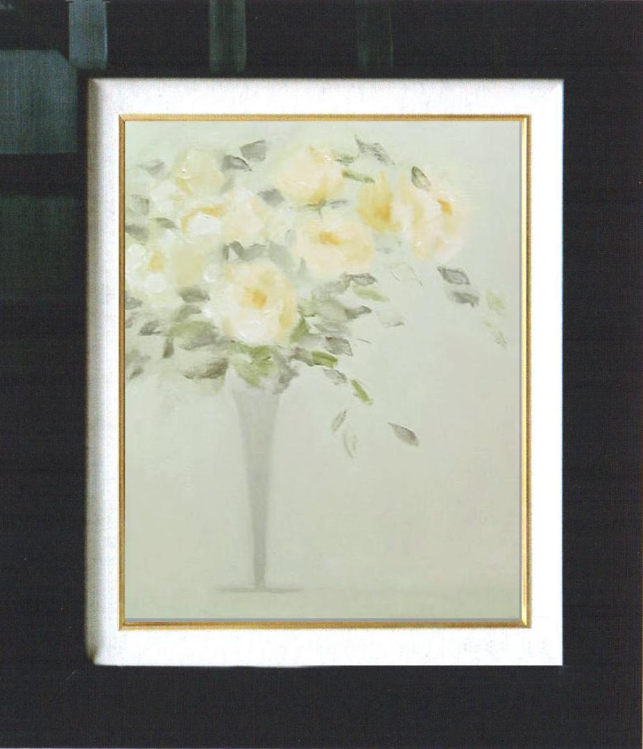 油絵 菅家令子 絵 絵画 インテリア 額付(黒) uF6-113302 花 - メルカリ