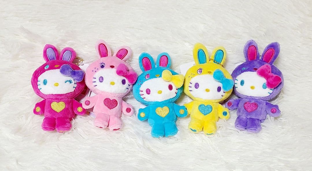 ハローキティ❤50周年記念アニバーサリーマーケット カラフルバニー5個セット Hello Kitty 50th Anniversary Market｜銀座三越