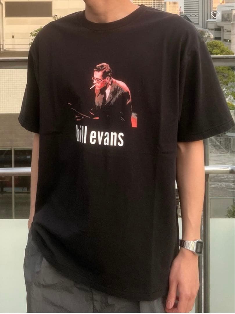 大人気！B＆Yビル・エヴァンス【FOR LOVERS】プリント半袖Tシャツ 黒M