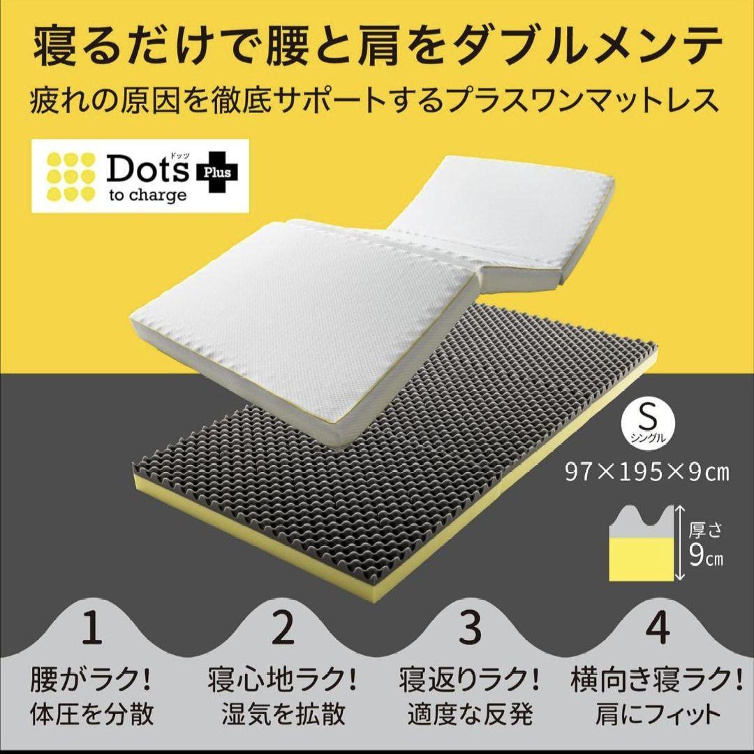 【 西川 】Dots Plusヘルシーマットレス〈2層〉（三つ折りタイプ） 睡眠Labo]Dots ヘルシーマットレス〈2層〉（三つ折りタイプ