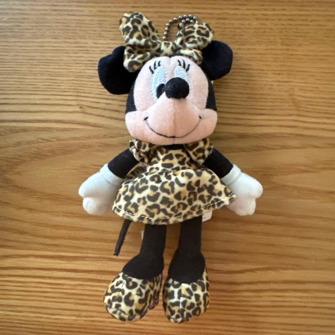 レア ミニー ちゃん ヒョウ柄 (ブラウン)ぬいぐるみバッジ
