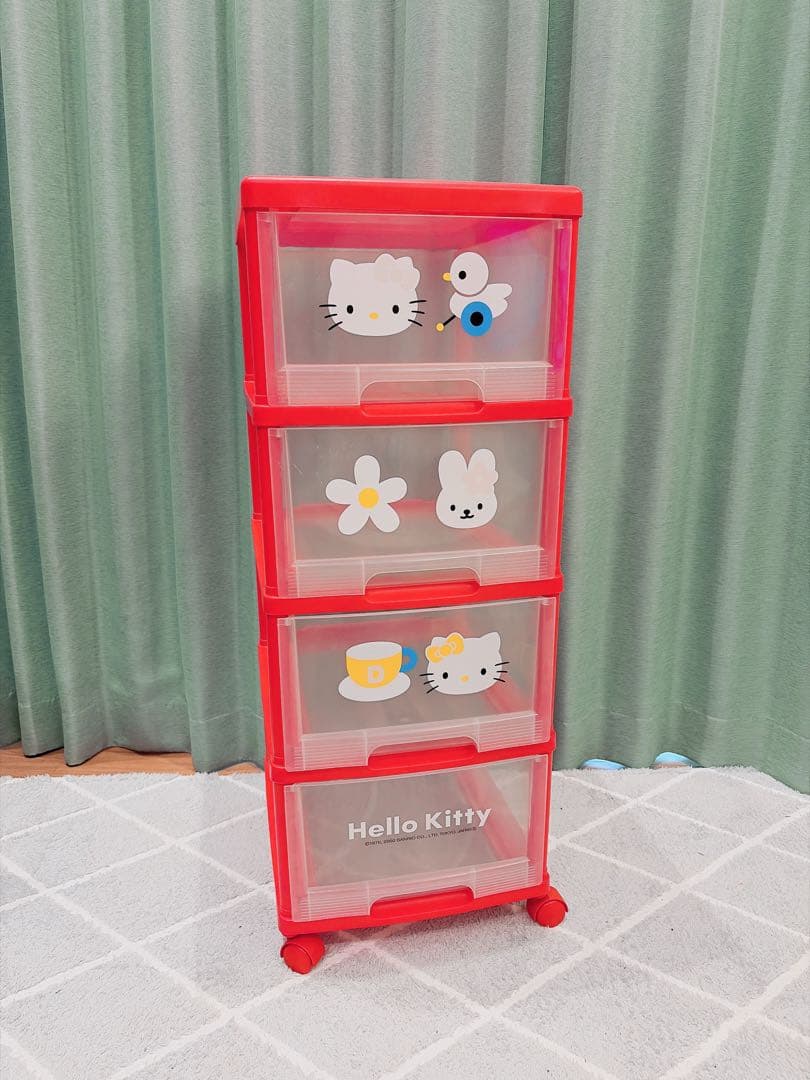 激レア✨ レトロ キティ 収納ケース 引き出し 4段 チェスト 当時物 1997年激レア ハローキティ 小物入れ 引き出し収納ケース サンリオ