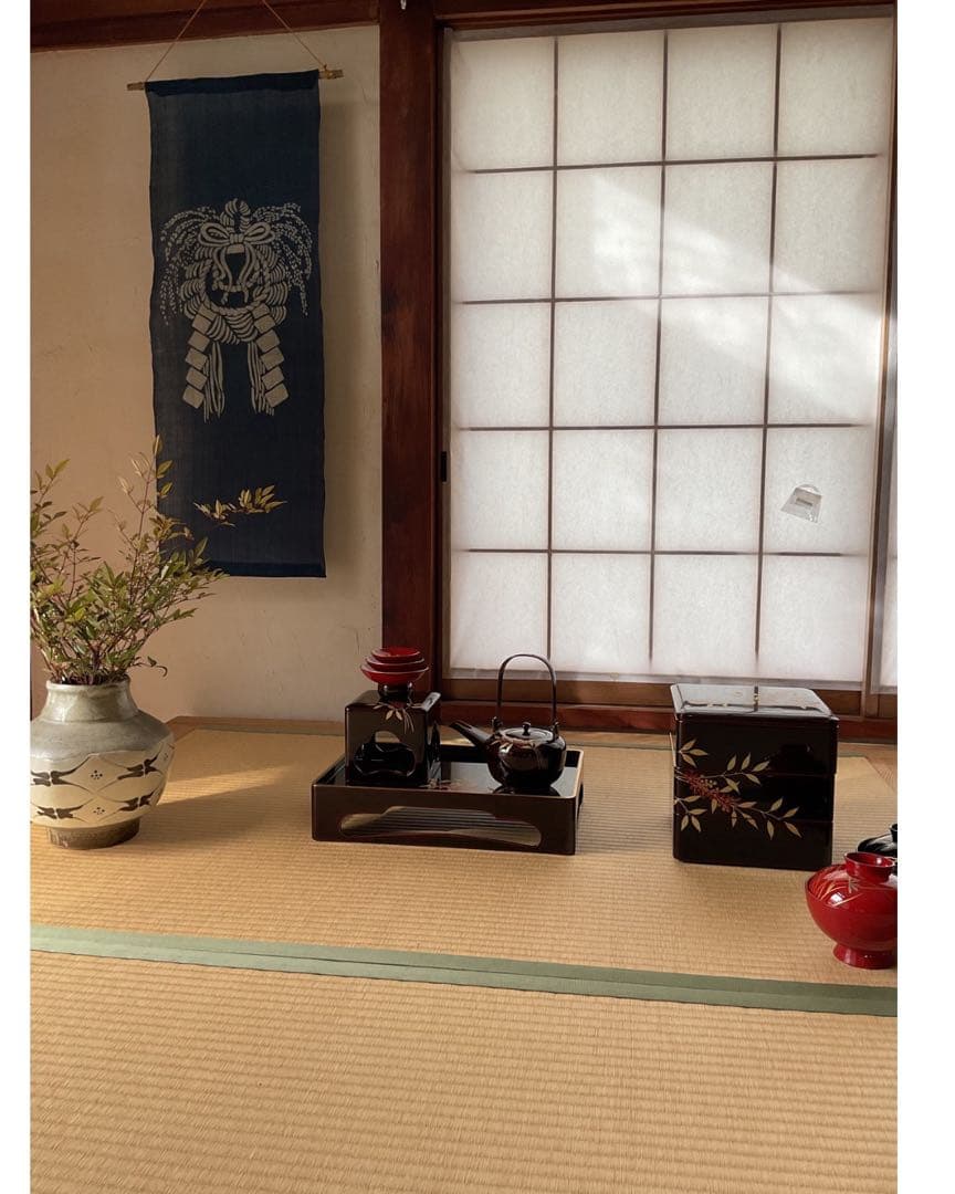 藍染 正月飾り しめ縄 大単体 手染め