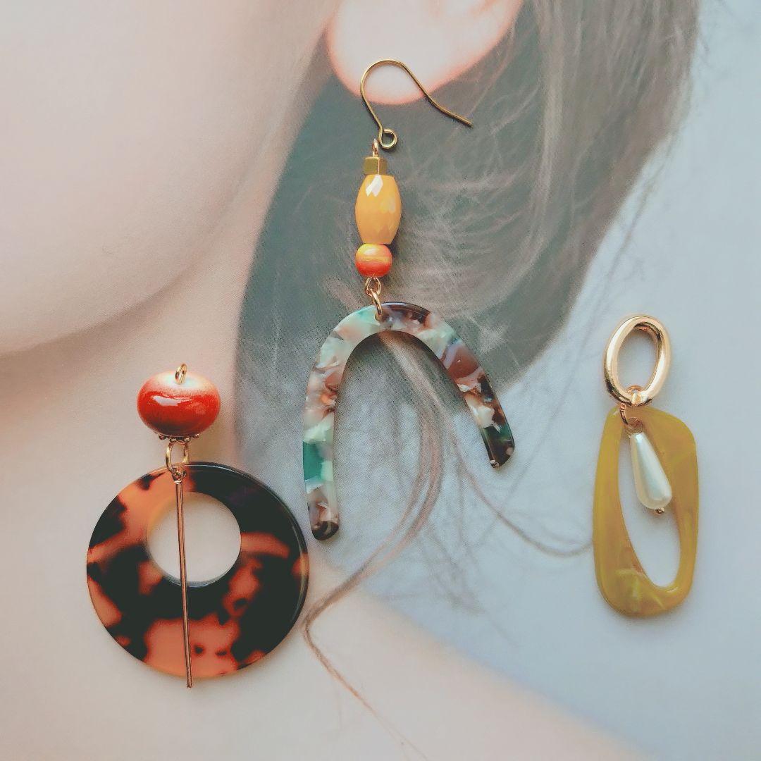 さ】ハンドメイドピアス・イヤリングまとめ売り 大人カラフルコーデ