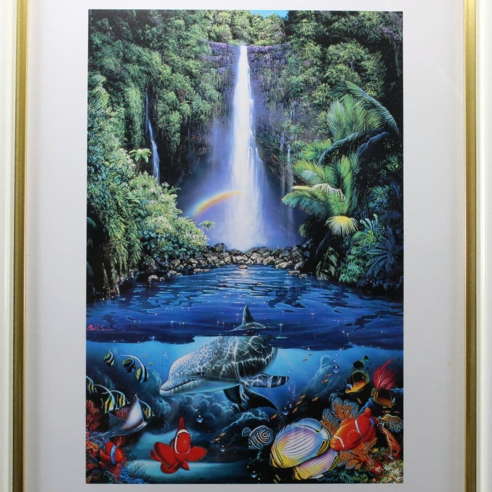 豪華額付き】ラッセン LASSEN KAHANA FALLS 滝とイルカ - メルカリ