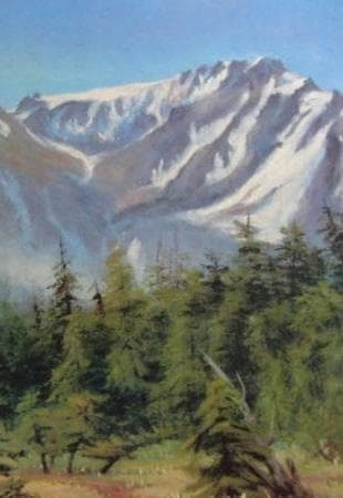 足立源一郎、【愛別岳・比布岳】、希少な大判額装用画集より、美品