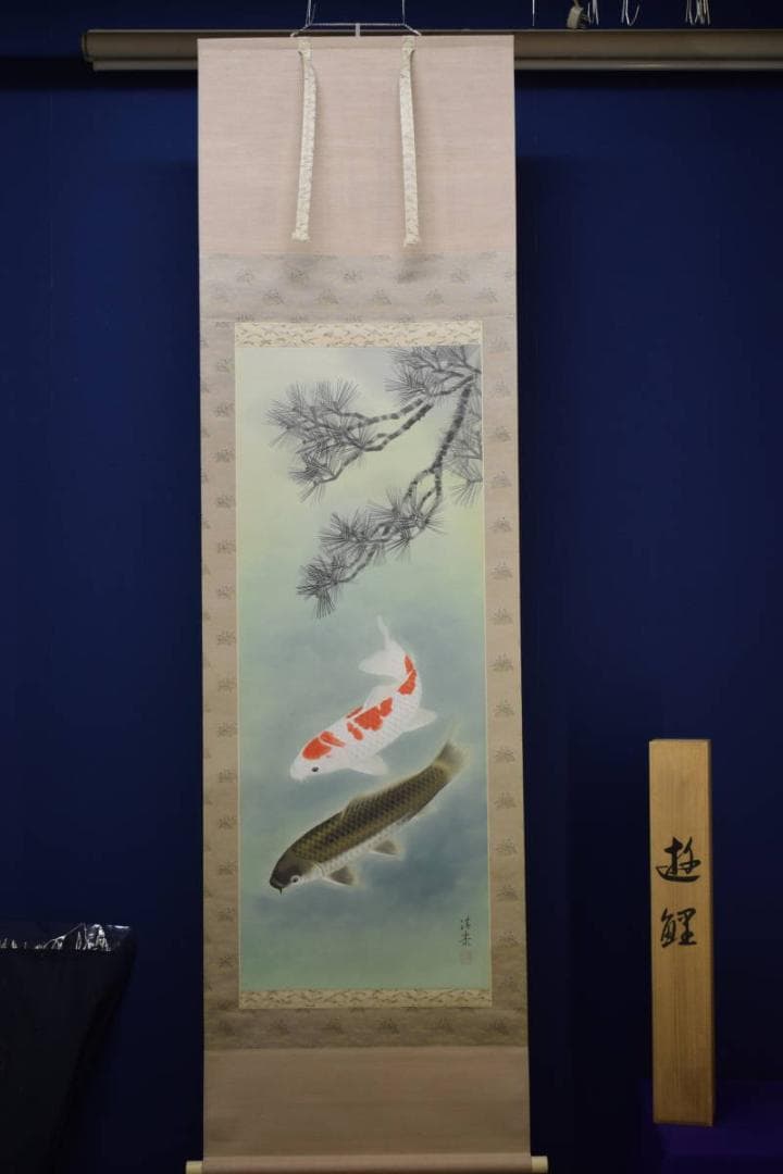 不詳/作者不詳/松鯉図/桐共太巻箱付/布袋屋掛軸HG-115 - メルカリ
