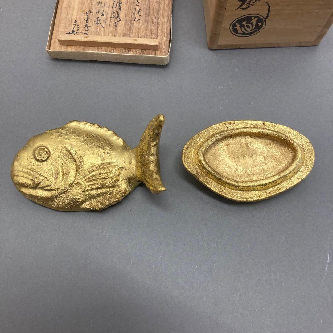 茶道具 鯛香合 金箔付 葆光斎書付 共箱 S37TK - メルカリ