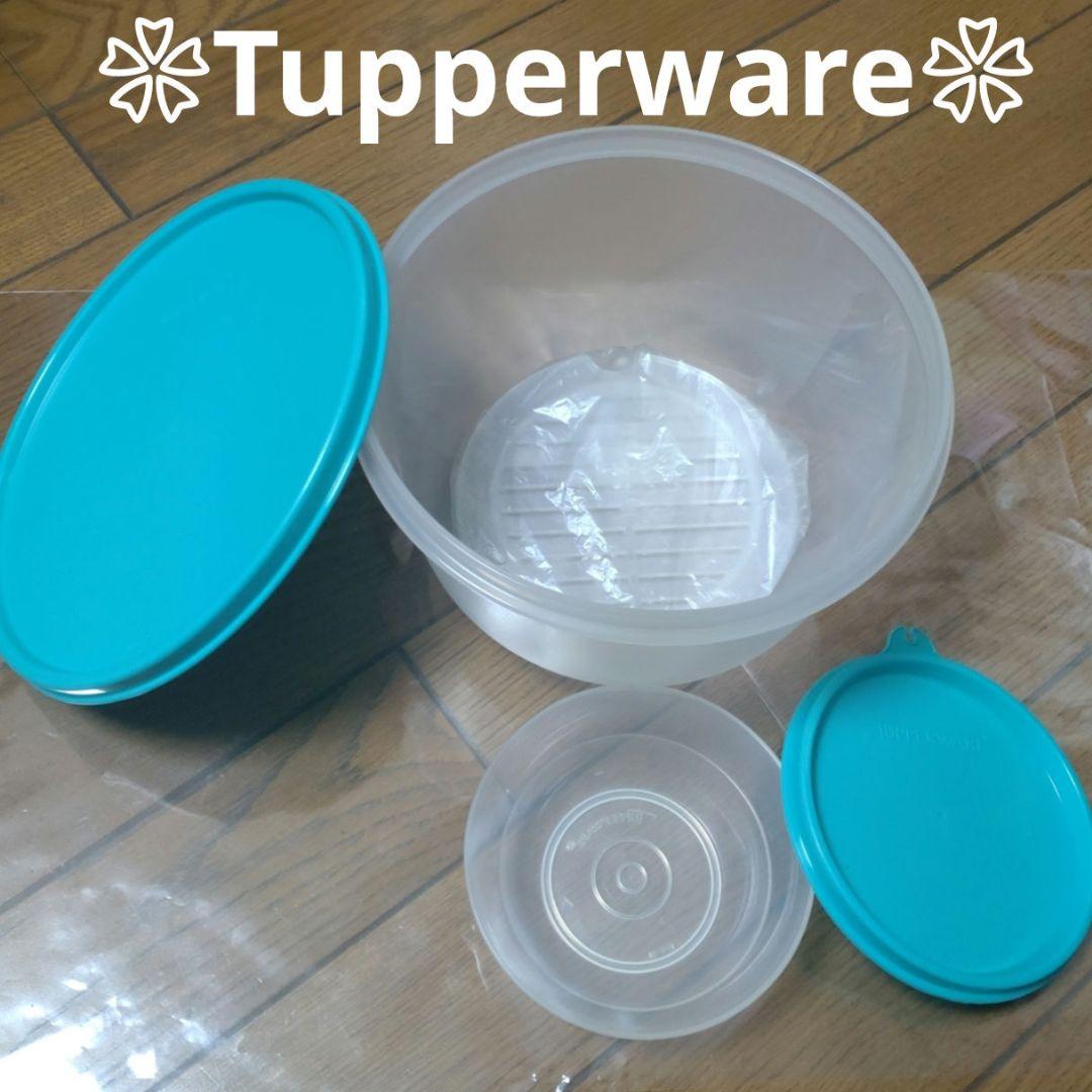 Tupperwareタッパーウェア MMボール（大）すのこ付＆フラワーボール小