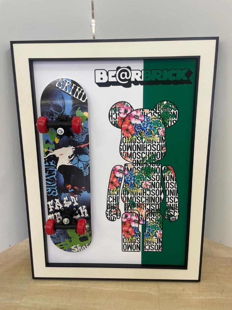3D絵 ベアブリック MOSCHINO スケボー 絵画 アート パネル 立体絵