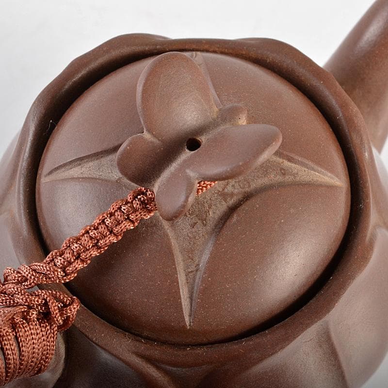 中国 紫砂 朱泥 花形 蝶摘 急須 茶壷 在銘 M R5878 - メルカリ