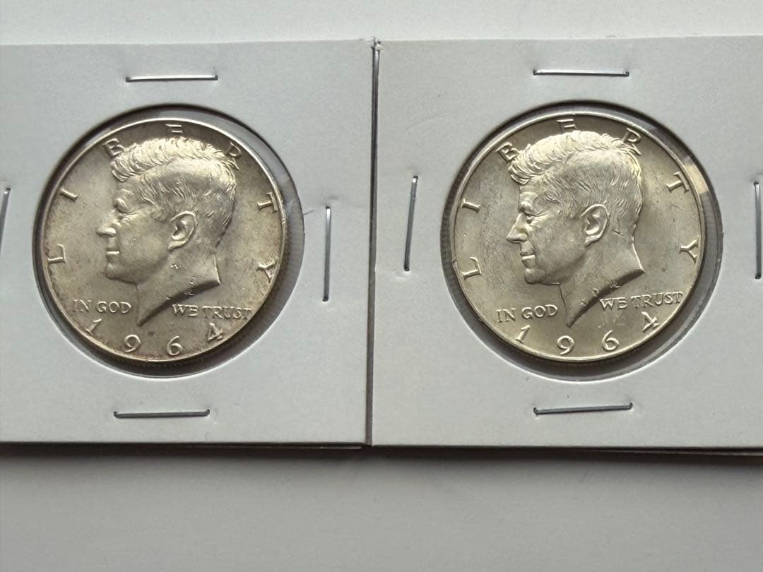 【1964年】ケネディハーフダラー銀貨２枚 ミントマークＤ 1964年】ケネディハーフダラー銀貨×2枚 ミントマークD｜Yahoo!フリマ