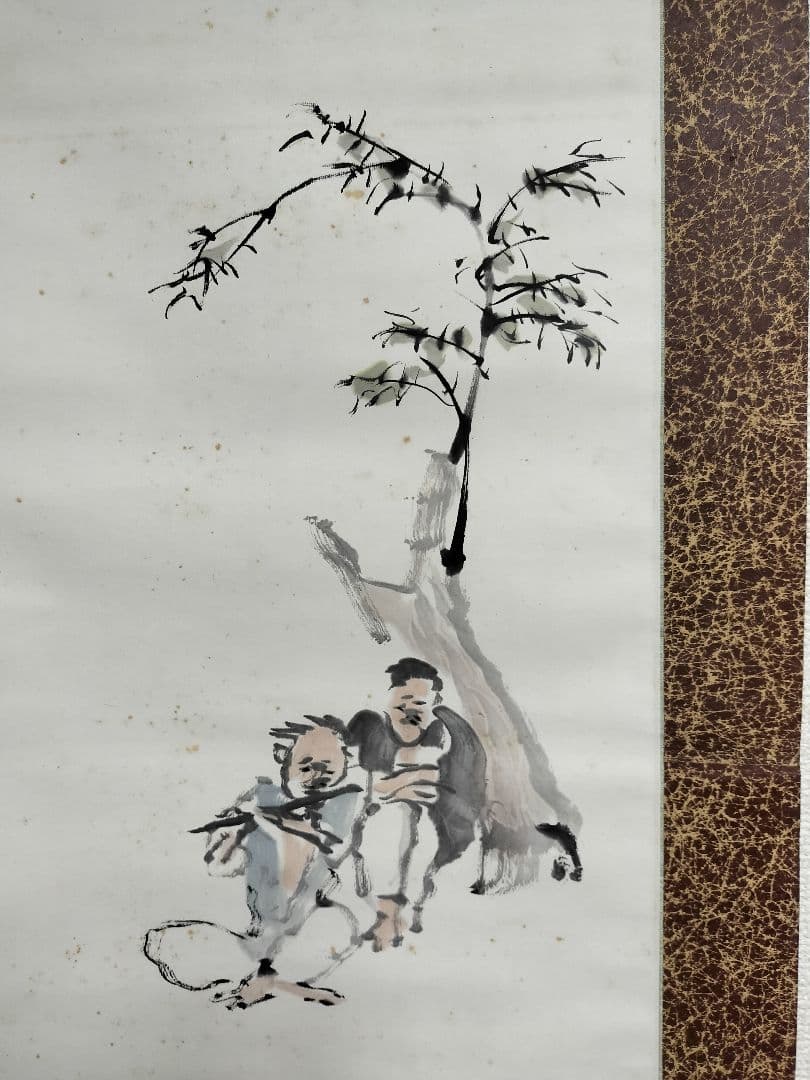 ♢倉田松濤(1865～1928) 肉筆画 人間画賛 紙本 掛軸 - メルカリ