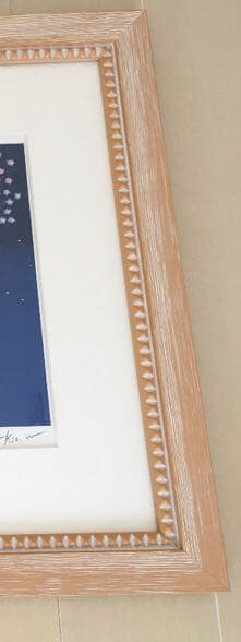 渡辺あきお 版画 絵画 ダイヤモンドスクリーニング 星空の散歩 猫