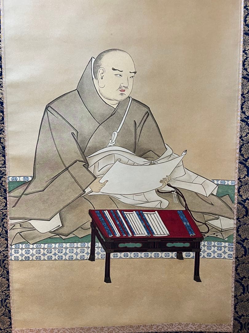 佛画 掛け軸 ［日蓮聖人 御影］工芸画 印刷 共箱！ - メルカリ