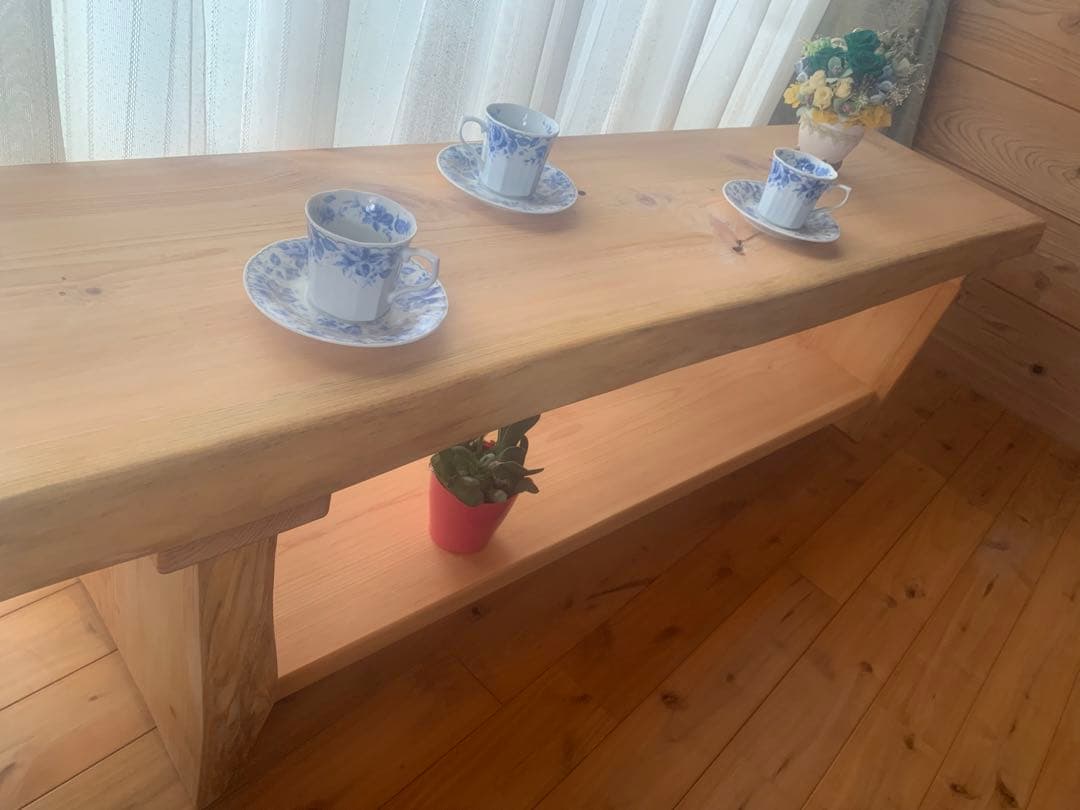 夏セール✨無垢材(桧)ローテーブル、リビングテーブル、TVボード THE TV BOARD / LOW TABLE くるみ × Stainless – KANADEMONO