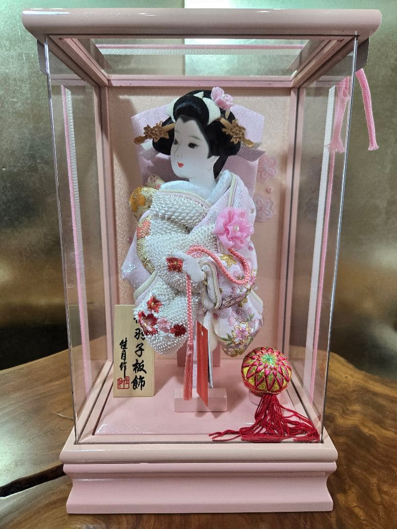 【展示品限り】正月飾り　羽子板　ケース飾り　※閉店セール　H32 羽子板 お祝い 初正月 羽子板飾り ガラス ケース飾り 正月飾り 押絵