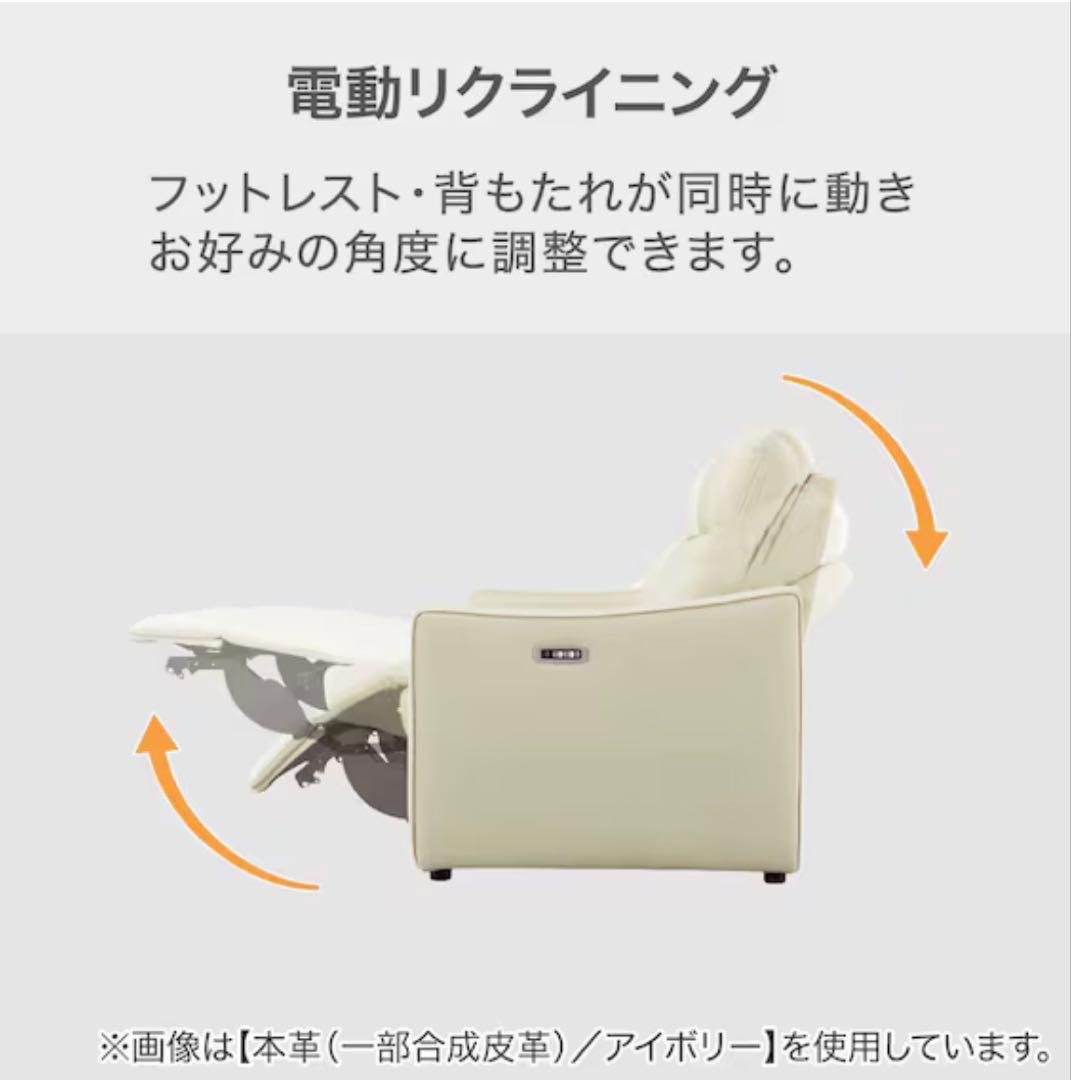 ニトリ製】電動リクライニング機能付き2人掛けソファ UM04(アイボリー